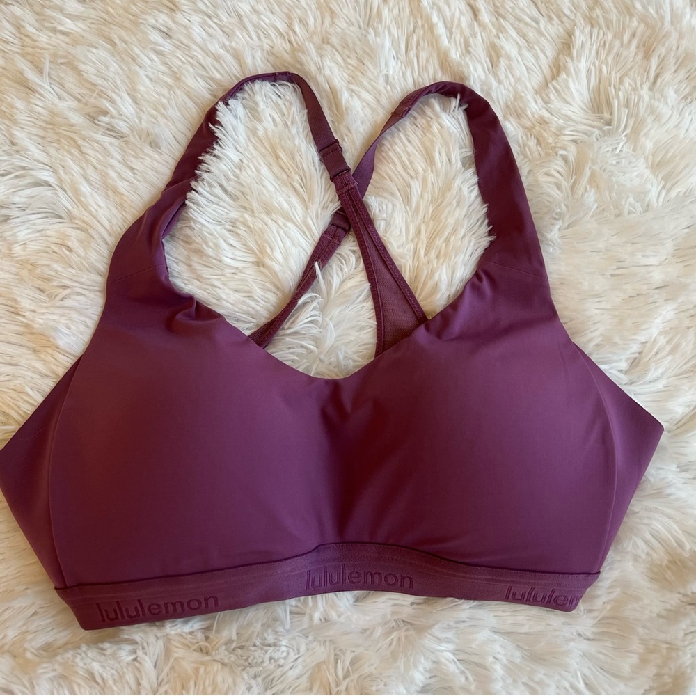 LULULEMON- Up For It  Sports Bra"'Vintage Plum" (purple) Size 34C - Picture 4 of 10